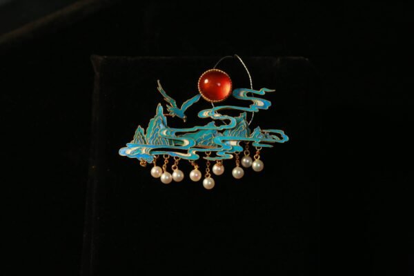 sunrise blue and green brooch