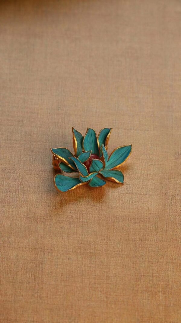 Sleeping lotus brooch