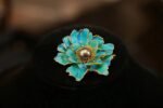 Blooming gold heart Lotus brooch