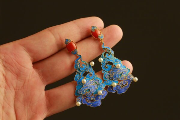 gradient blue and purple cloud earrings