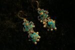 blue Flower basket earring