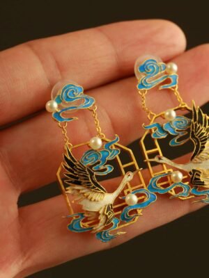 spring blue flowers earring