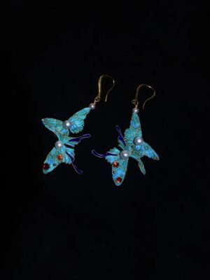 blue butterfly earring